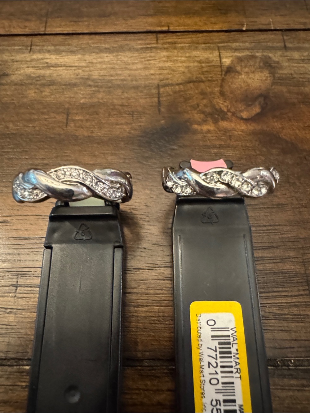 Rhinestone Twisted Rings/ Bands - Silver Color - Picture 2 of 3